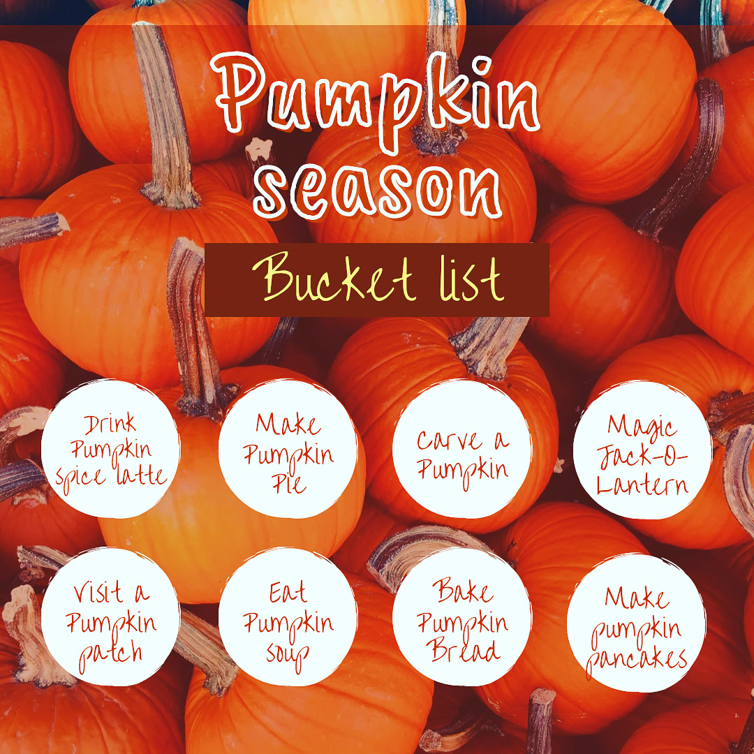 Pumpkin Bucket List Pumpkin Bucket List